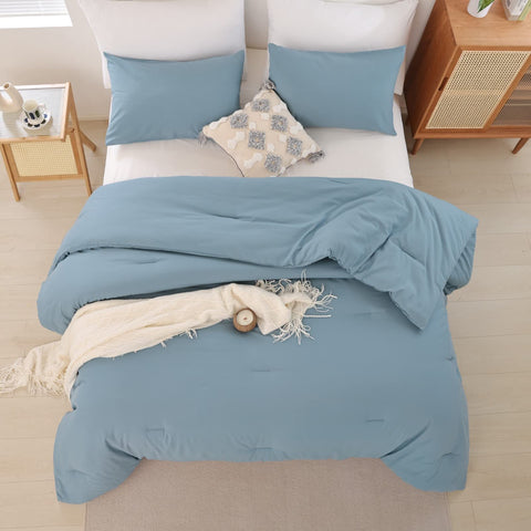 ROSGONIA dusty blue comforter queen bedroom setup inspiration