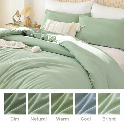 ROSGONIA Packaged sage green bedding set ready for gifting