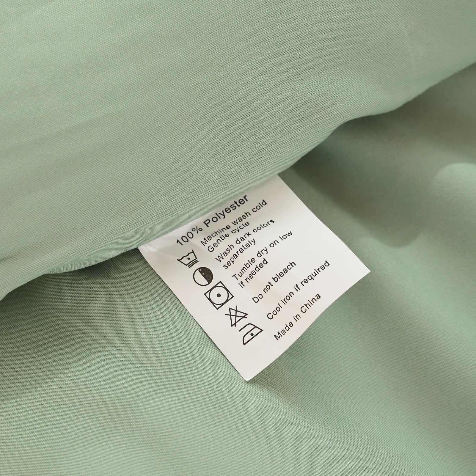 ROSGONIA Soft polyester sage green bedding with durable color
