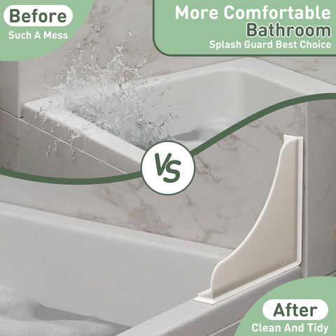 Roslim guard installed in the shower corner supports both tub and walk-in setups