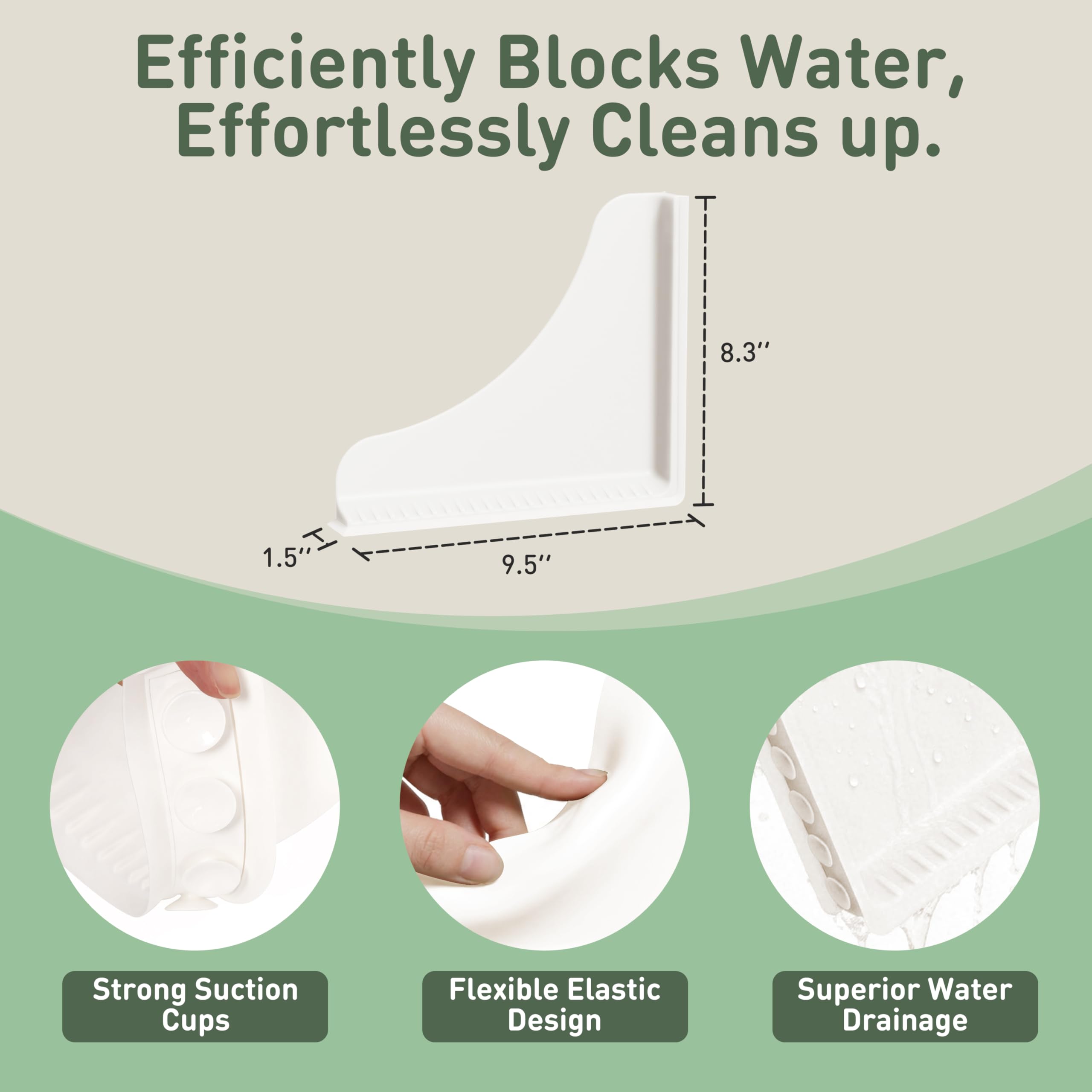 Roslim one-piece silicone design provides a seamless barrier for tub edges