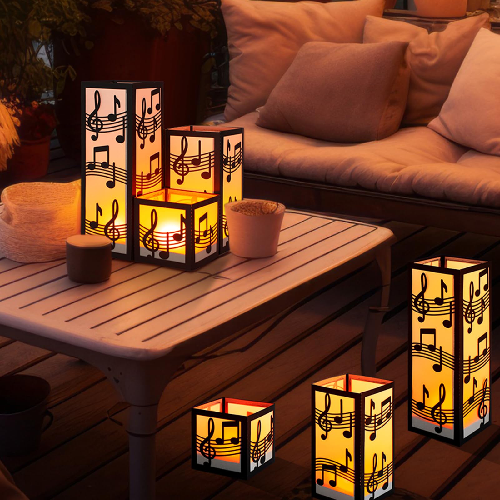 Rossesay three-size lantern set fits weddings and parties.