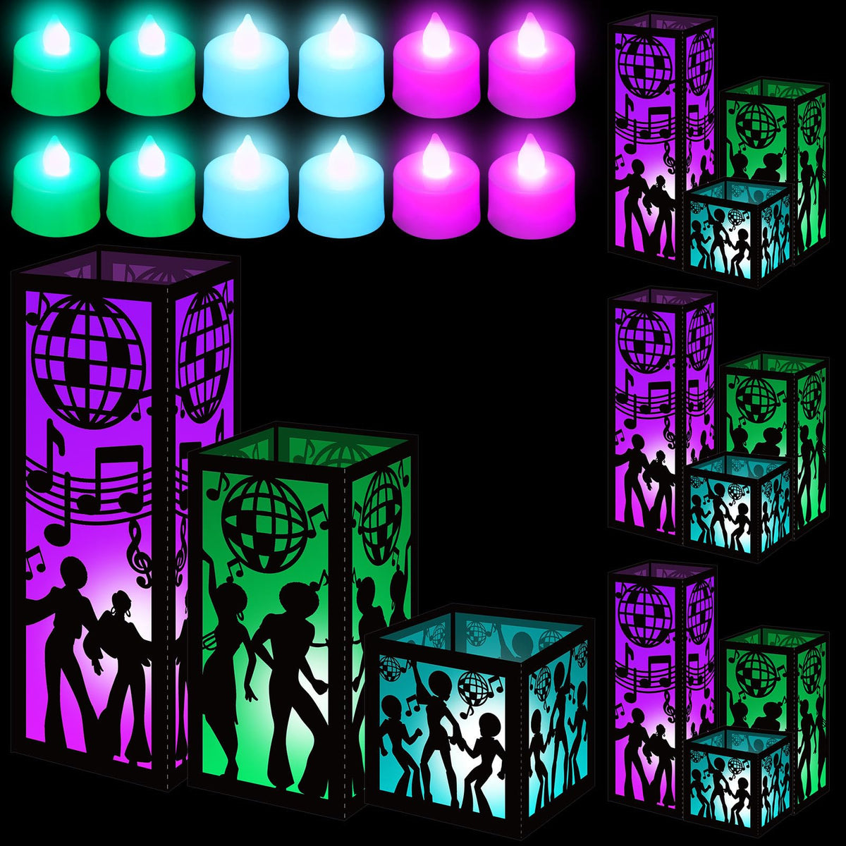 Rossesay disco lantern box with three sizes for festive tables.