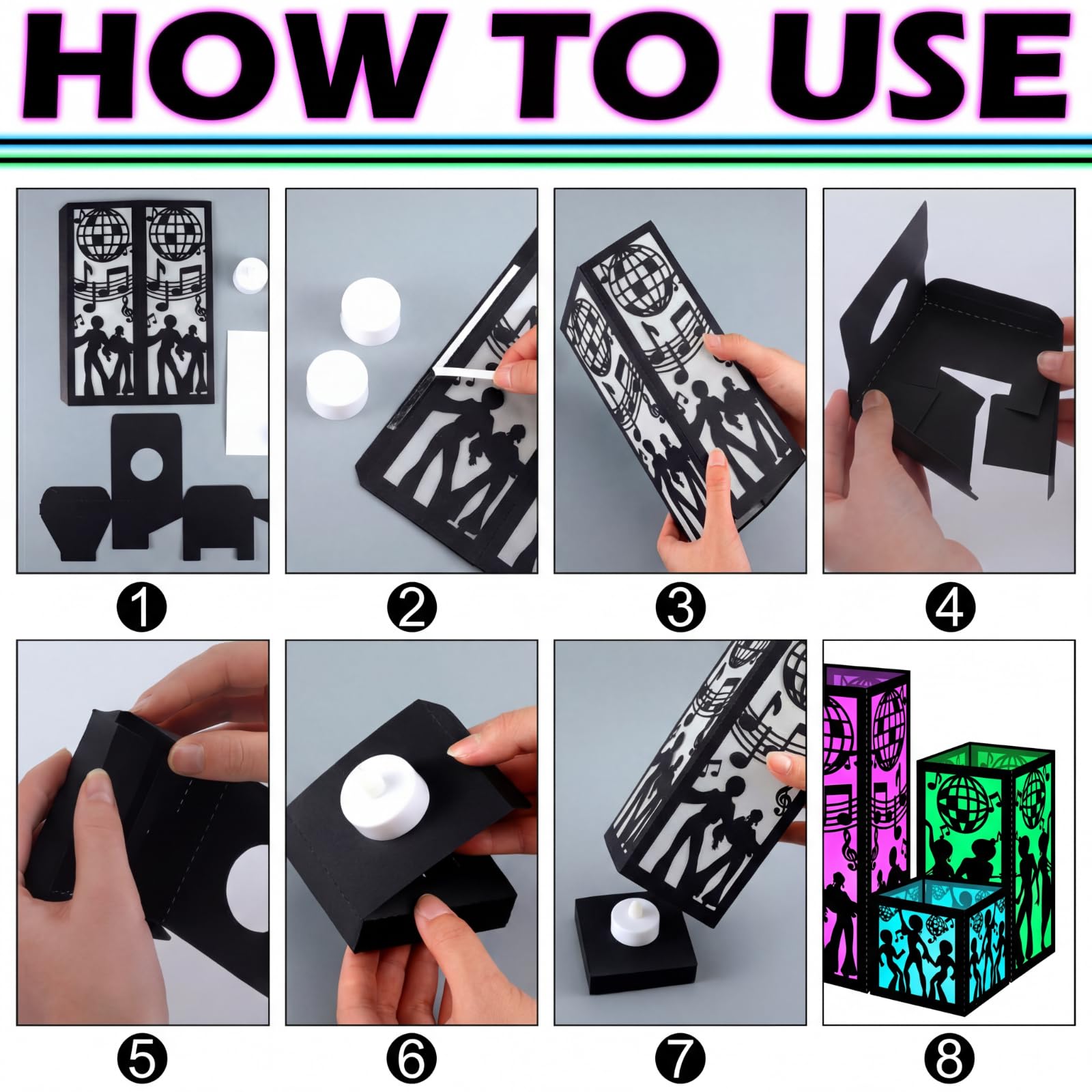 Simple assembly with adhesive dots for quick setup.