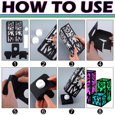 Simple assembly with adhesive dots for quick setup.