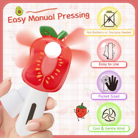 Rossesay mini handheld fan design variety in bright colors for travel and everyday use.