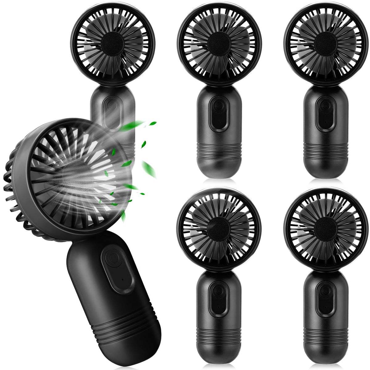 Rossesay mini fan front view, compact breeze for travel