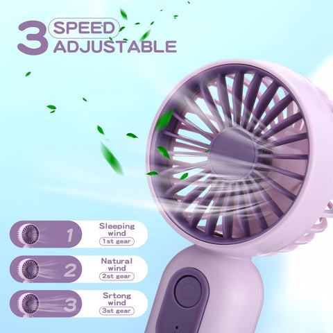 Rossesay mini fan pink front view ideal for travel