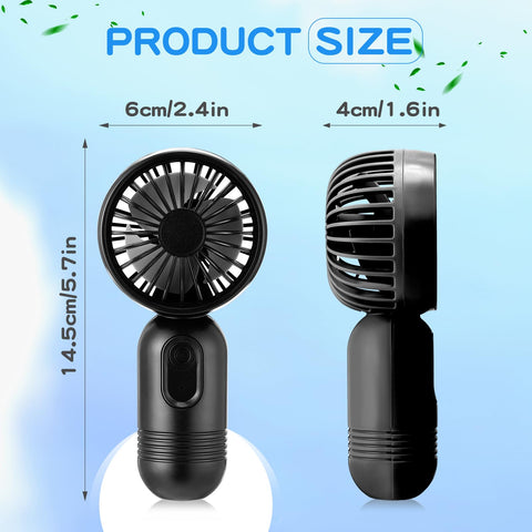 Rossesay mini fan side view, ergonomic grip for portability