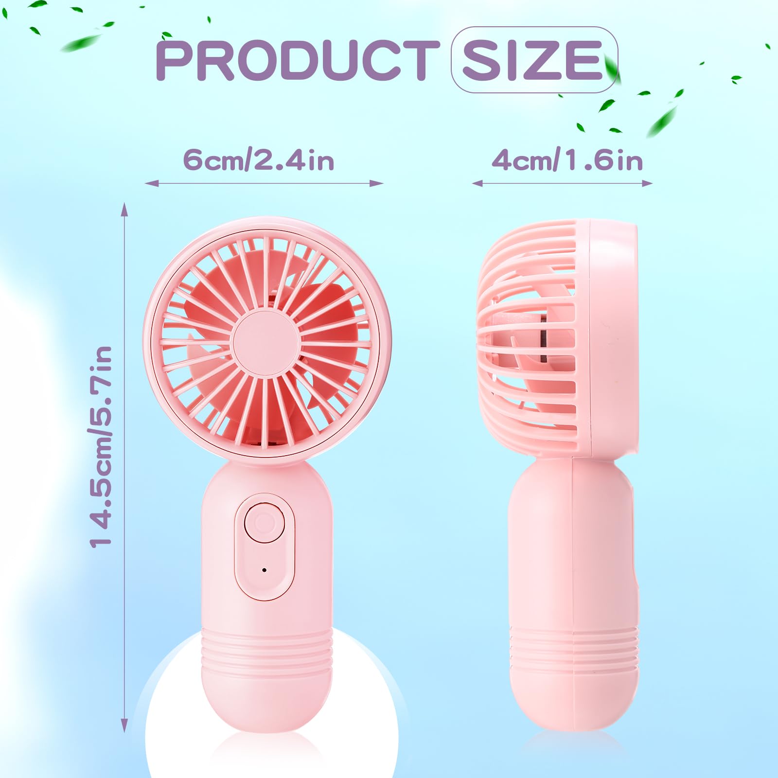 Rossesay pink mini fan in bag demonstrates portable everyday cooling on the go