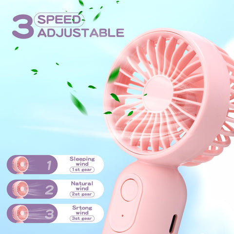 Rossesay mini fan with three speeds button for personalized breeze