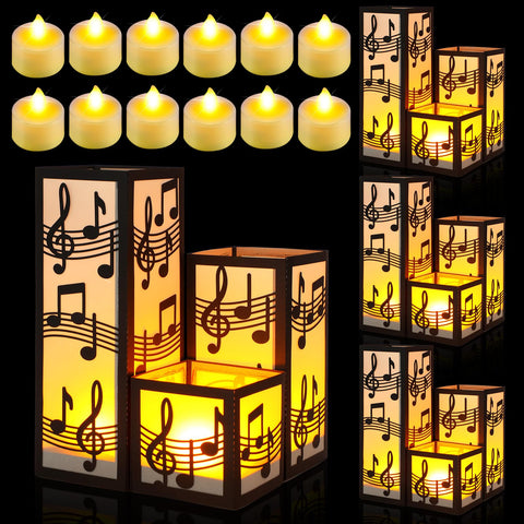 Rossesay music-note lantern box 8x8x8cm for intimate table decor