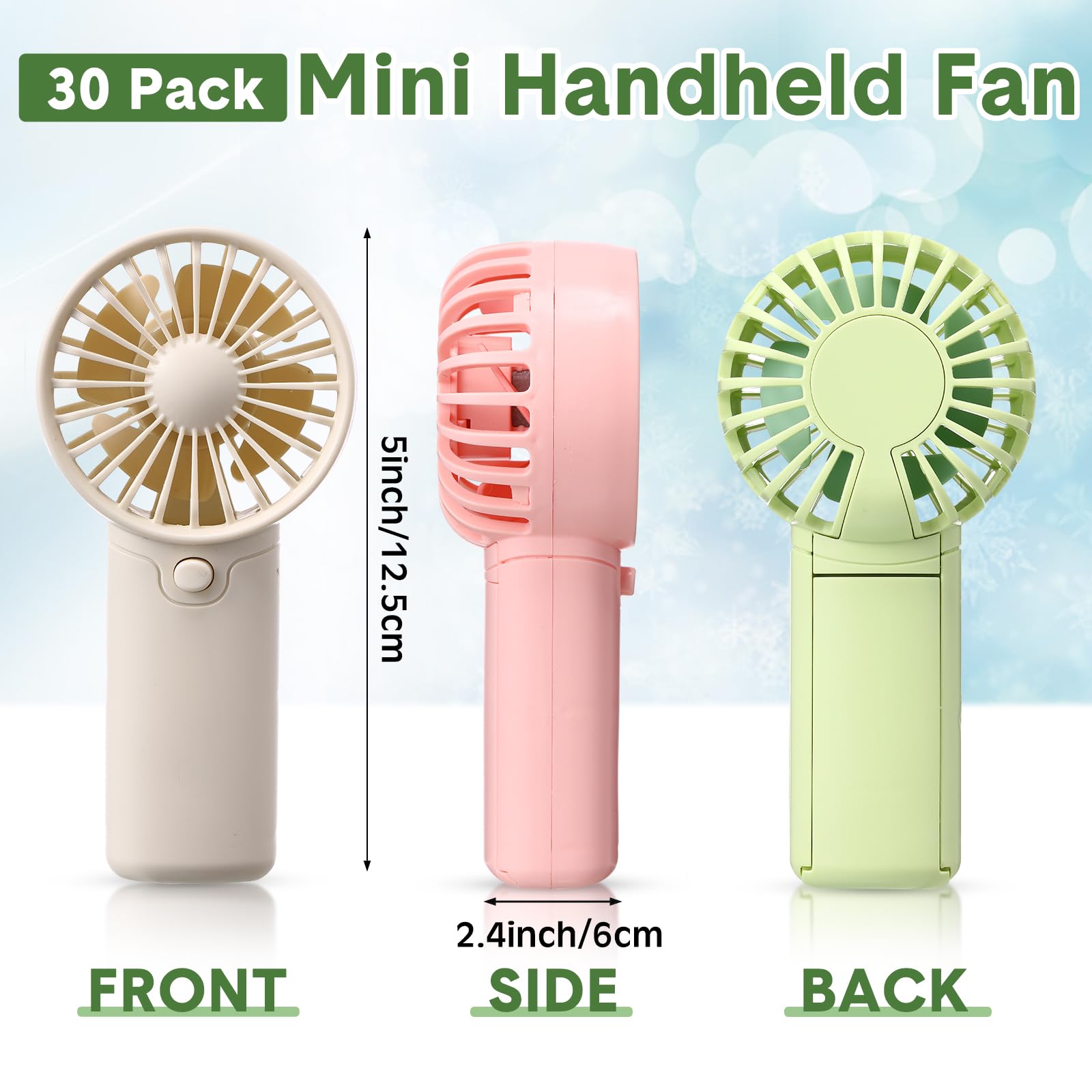 Rossesay pink mini handheld fan delivering a refreshing breeze outdoors