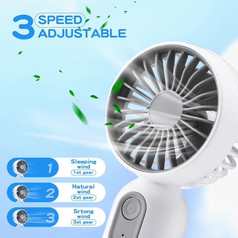 Rossesay portable fan with three-speed control for customizable breeze.