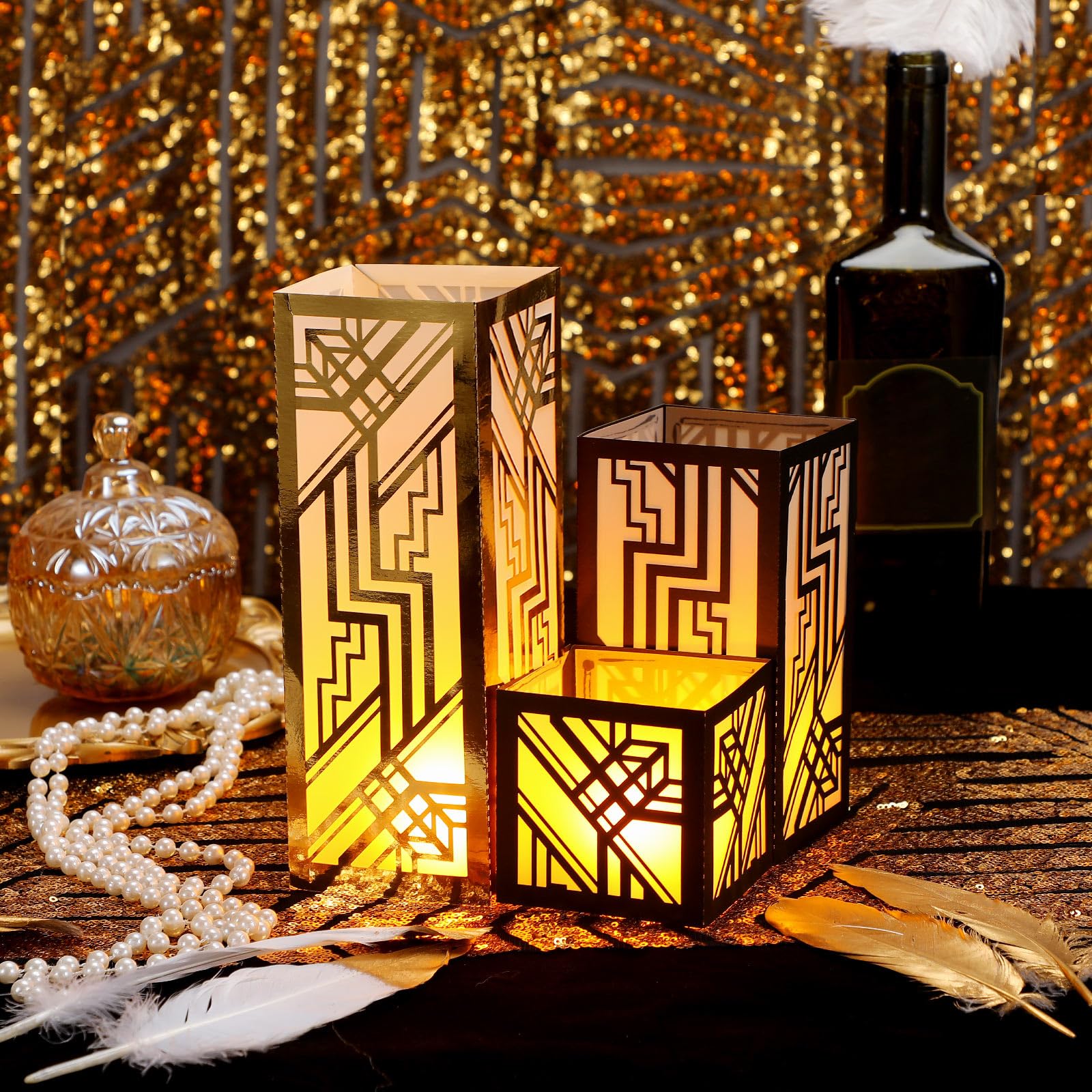 Rossesay 1920s centerpiece assembled quickly for hassle-free party setup