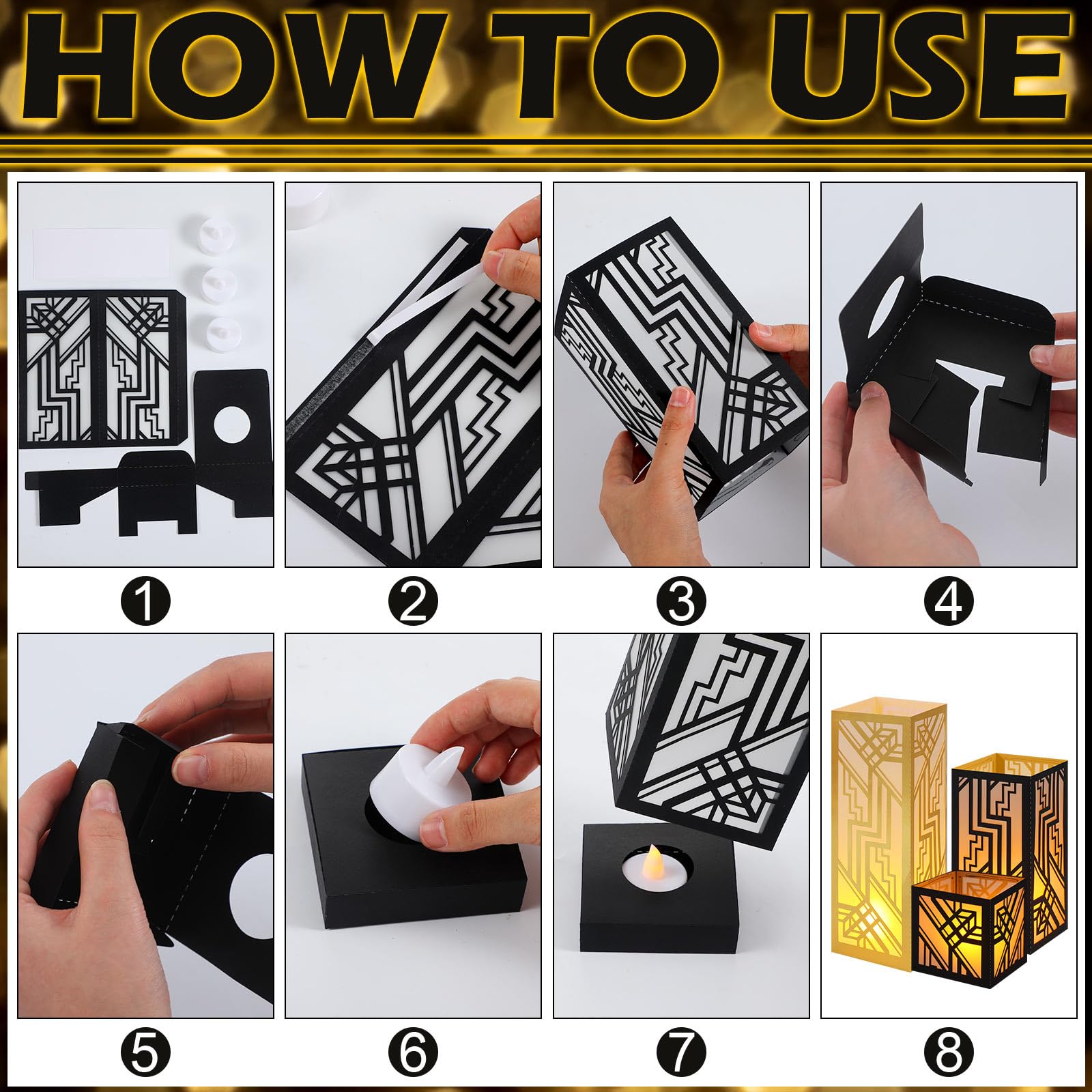 Rossesay black-gold lantern set coordinates with vintage decor themes