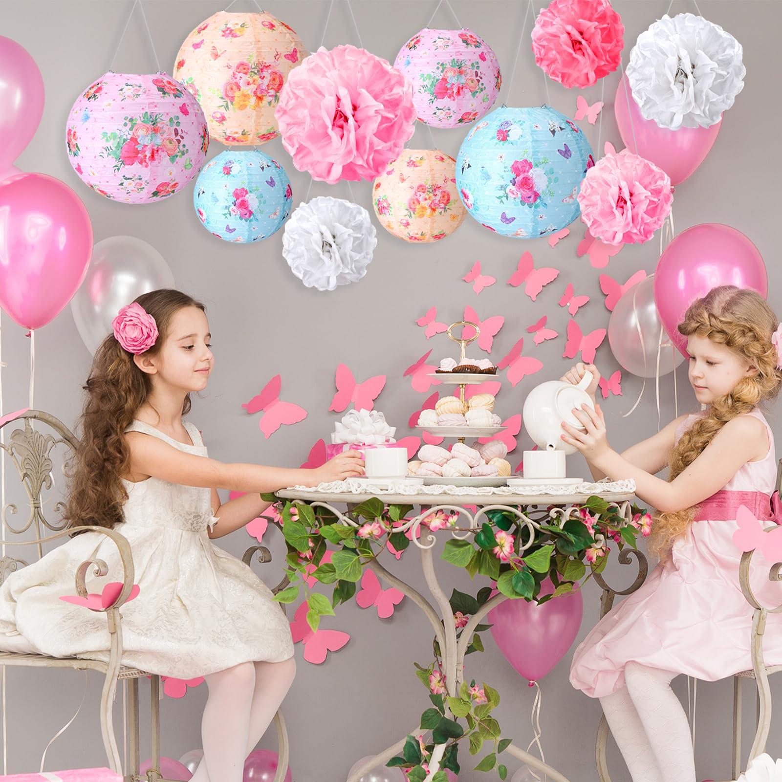 Rossesay tea party butterfly thread decor adds whimsical touch to outdoor events