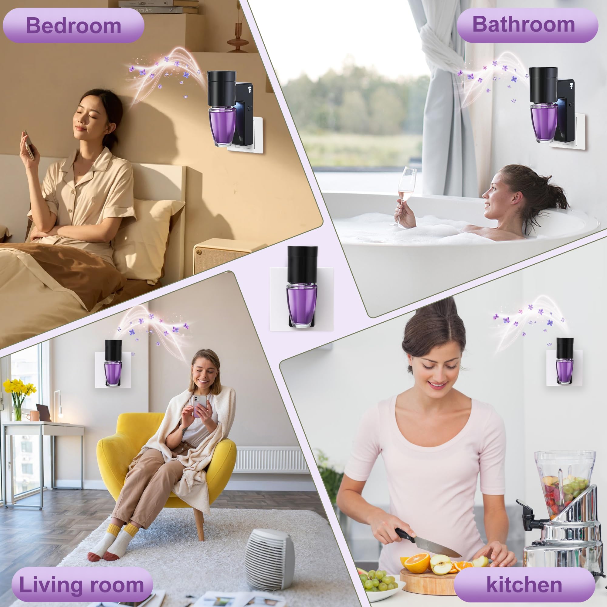 ROSEX sleek black plug adds ambient light and scent.