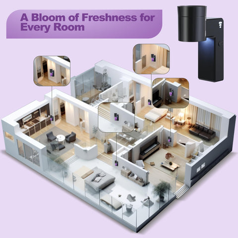 ROSEX diffuser ideal for bedrooms, bathrooms, and living spaces.