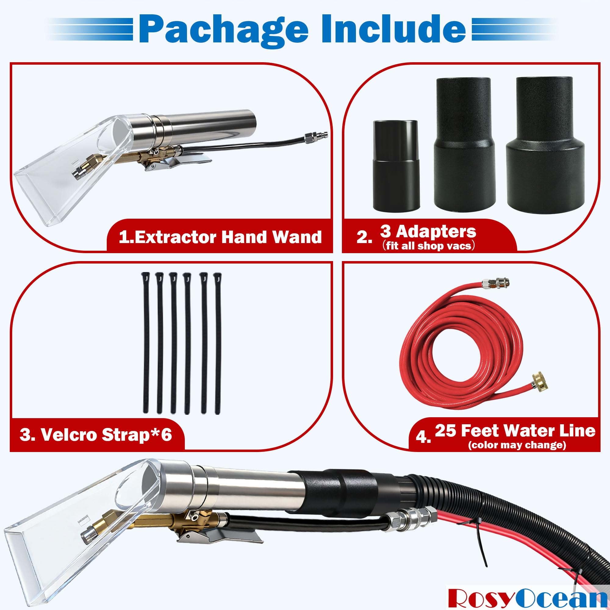RosyOcean 1-7/8 inch adapter enhances wet-dry vac compatibility for car interiors