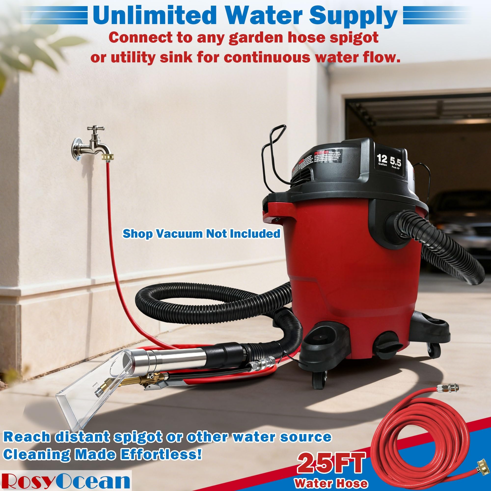 RosyOcean easy-install adapter kit plugs quickly and preserves your original hose cuff