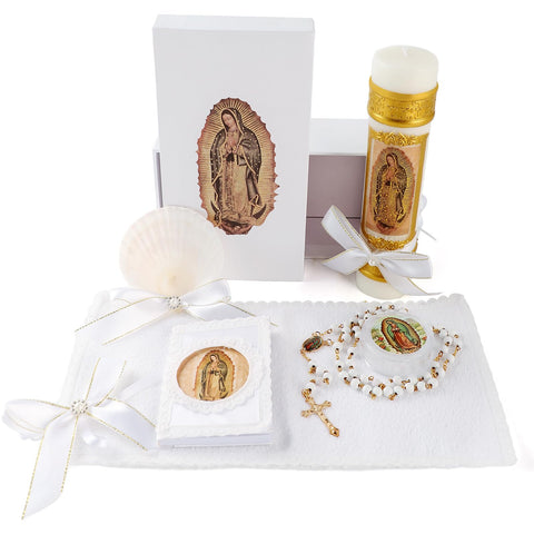 Rotel baptism candle white with delicate bow for holy ceremonies