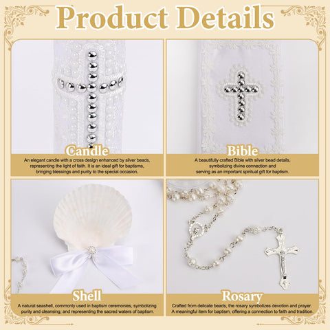 Rotel baptism rosary white delicate design for prayer and remembrance