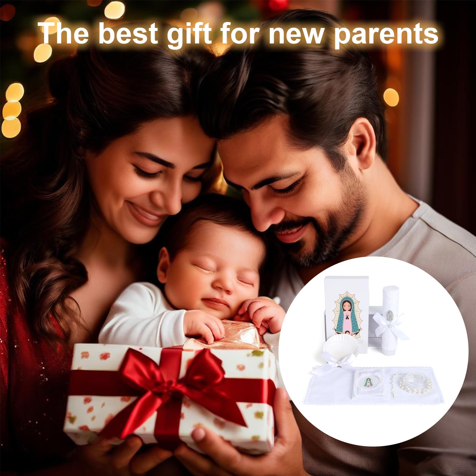 Rotel Baptism Candle Set ensemble focus, complete baptism kit for kids