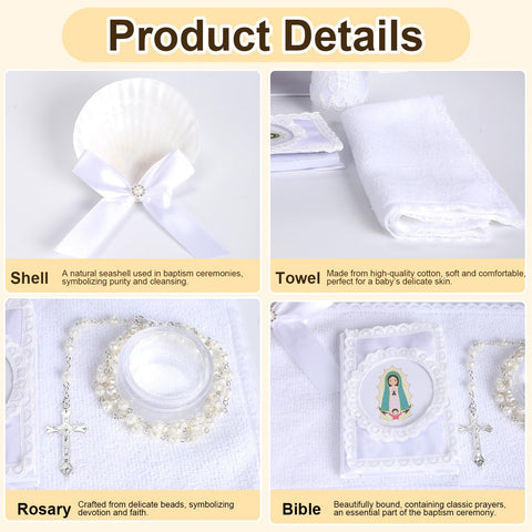 Rotel Baptism Candle Set rosary focus, Virgen de Guadalupe rosary adds spiritual meaning