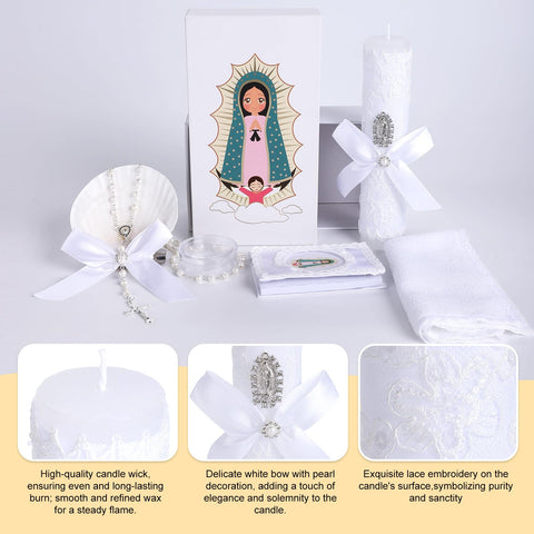 Rotel Baptism Candle Set towel focus, soft towel for christening rituals