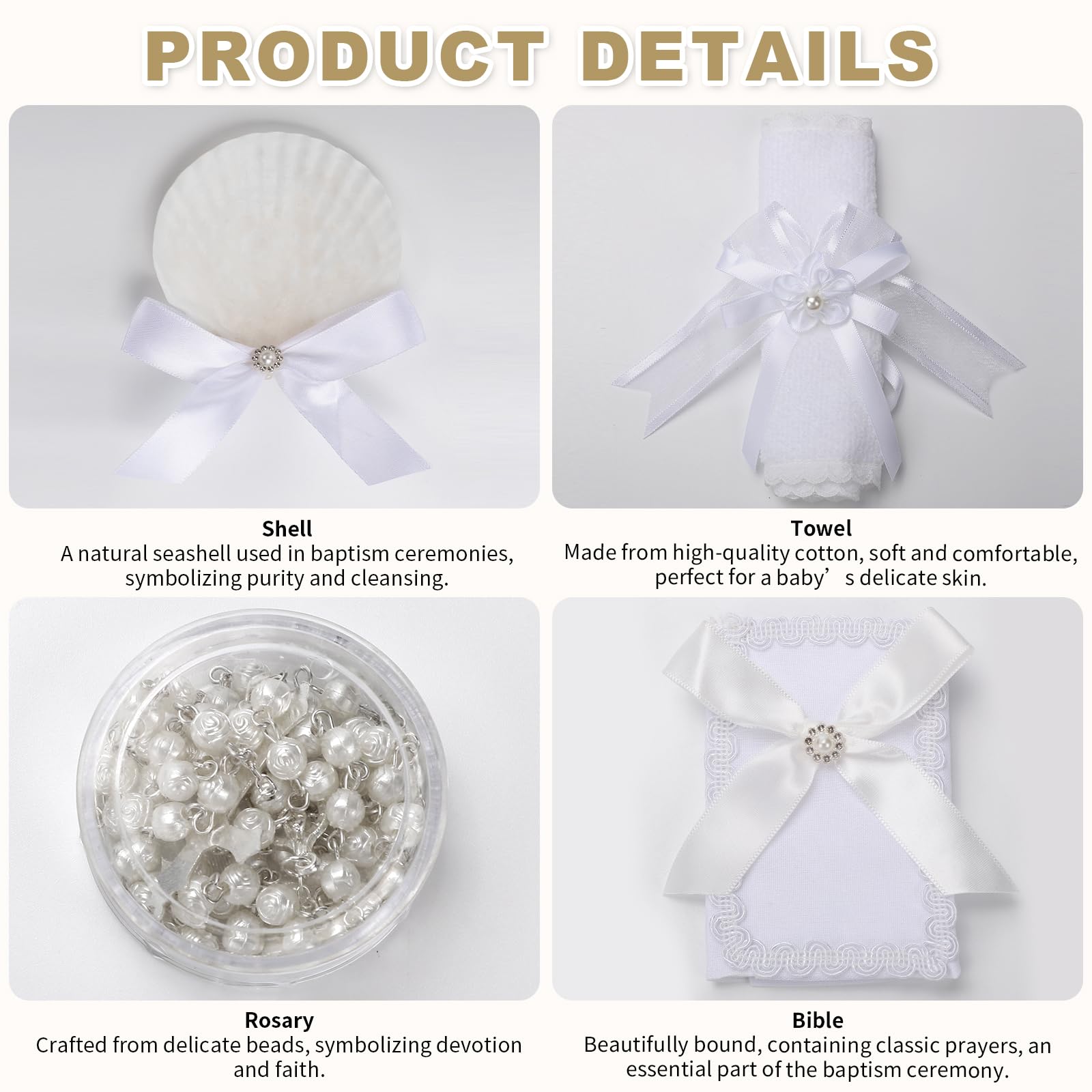 Rotel Spanish Bible with lace details, a meaningful keepsake for christening