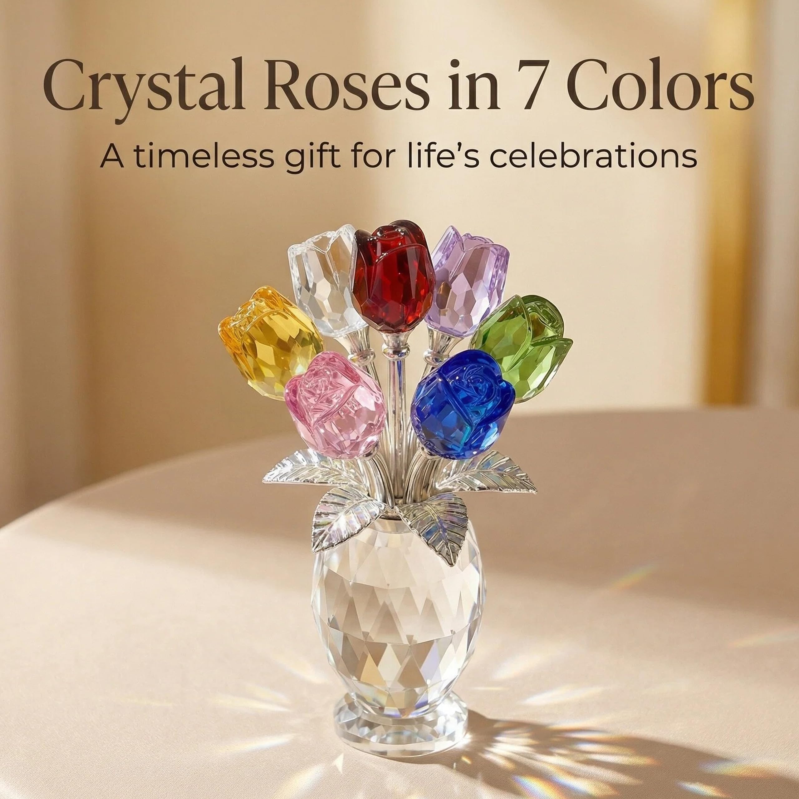 Rotroyce crystal rose in elegant gift box ready for gifting.