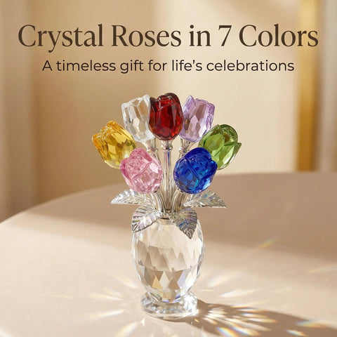 Rotroyce crystal rose in elegant gift box ready for gifting.