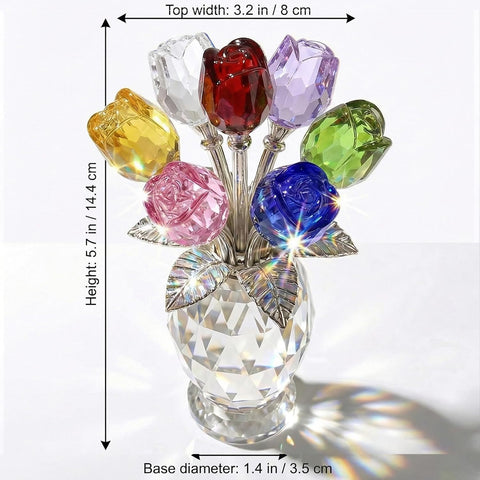 Rotroyce seven-rose floral sculpture displayed as timeless home ornament.