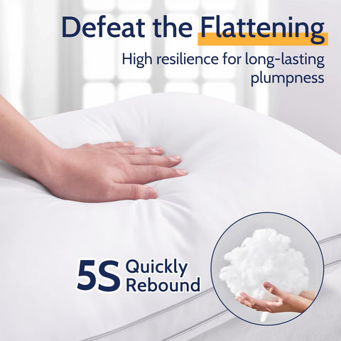 ROUMEA king-size pillow 2-pack gusseted stitching preserves loft