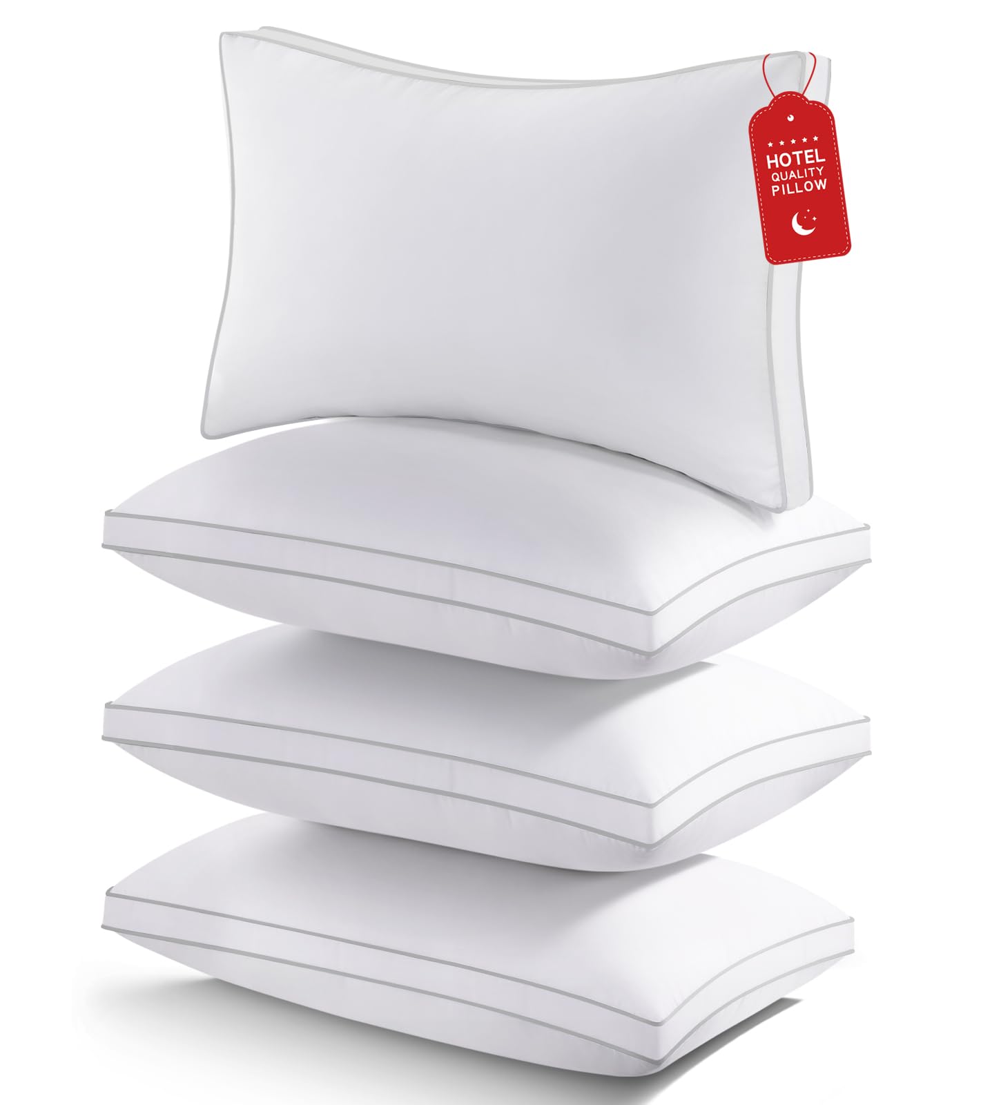 ROUMEA queen set 4-pack fluff pillow for cloud-like softness and restful sleep.