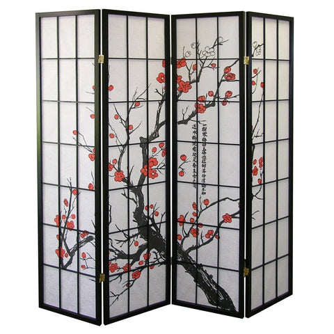 Roundhill Plum Blossom divider side view highlighting plum print.