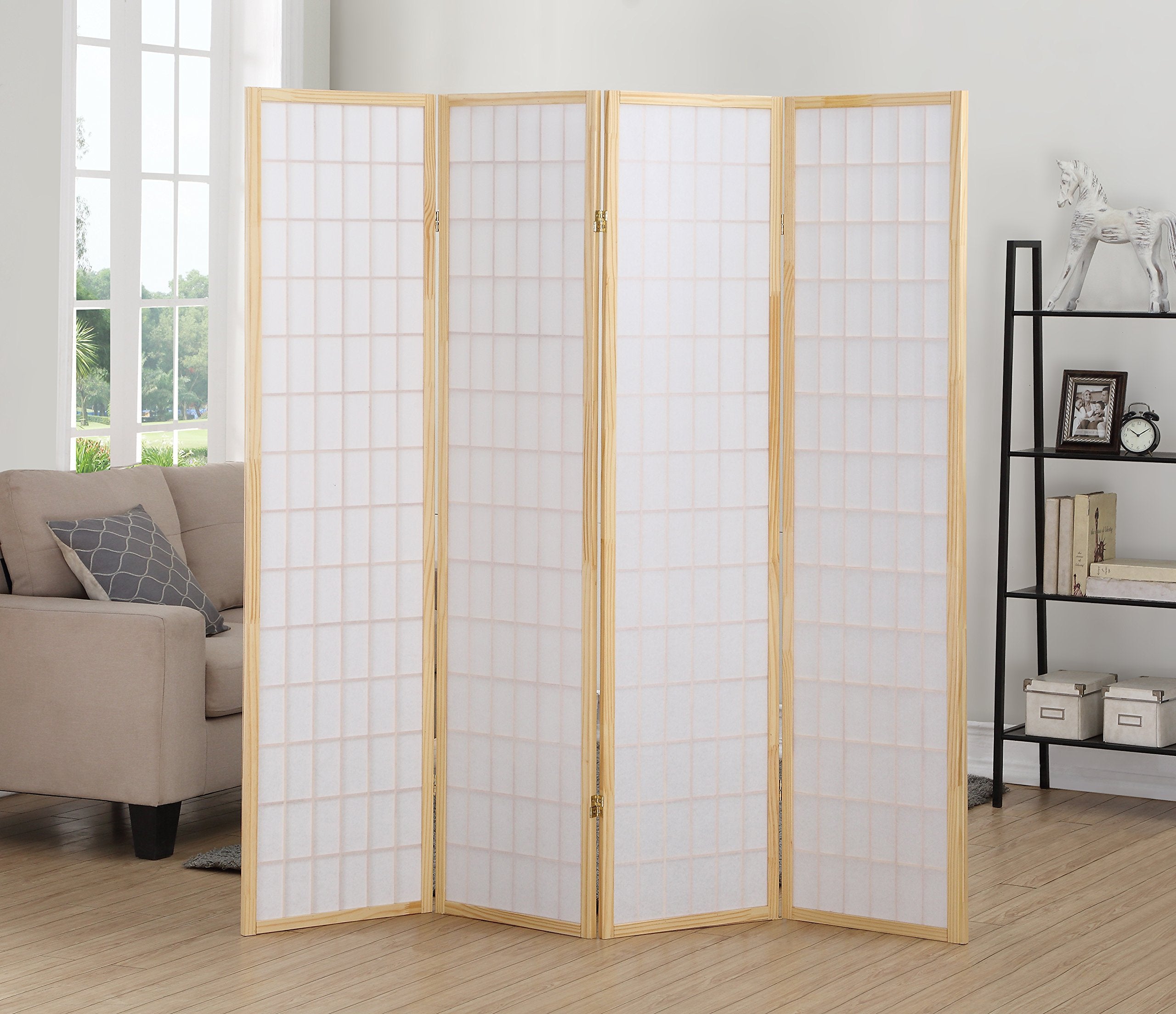 Roundhill Furniture rice paper panels provide privacy while letting light diffuse gracefully.
