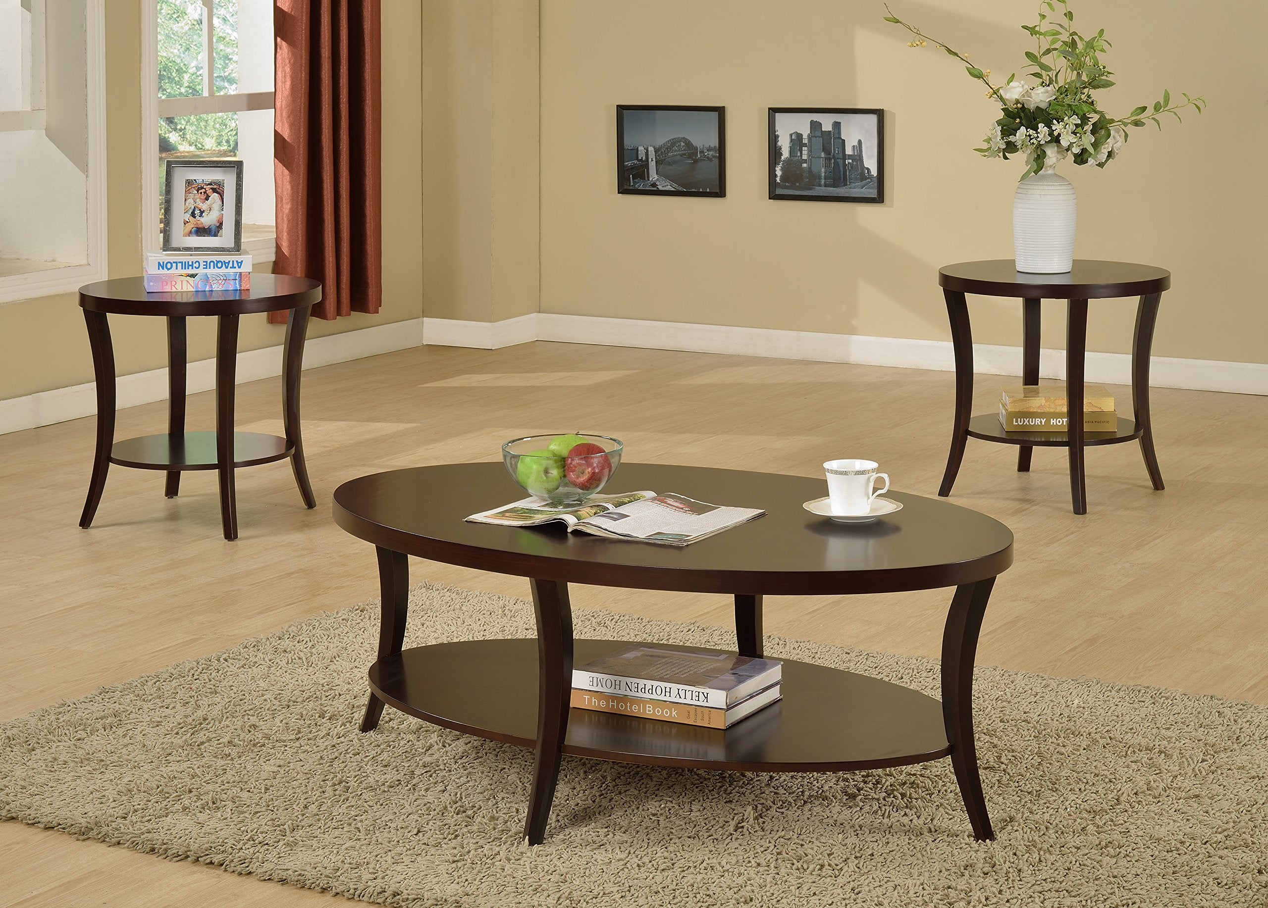 Roundhill Furniture Perth end table assembly steps with included hardware.