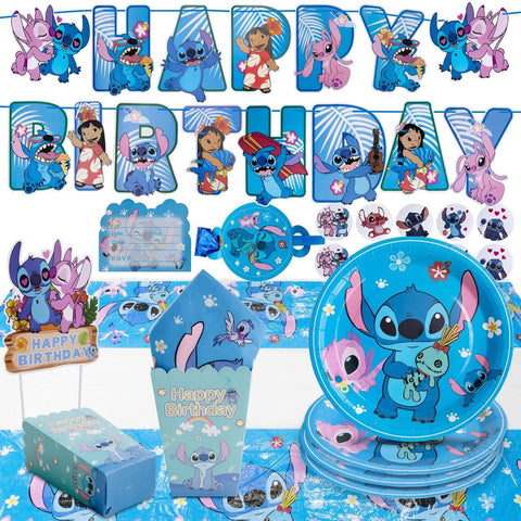 Rovercci Stitch plates for kids party featuring bright character design, ideal for quick, mess-free meals.