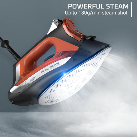 Rowenta Access Steam Iron with 300 micro-holes ensures even steam distribution.