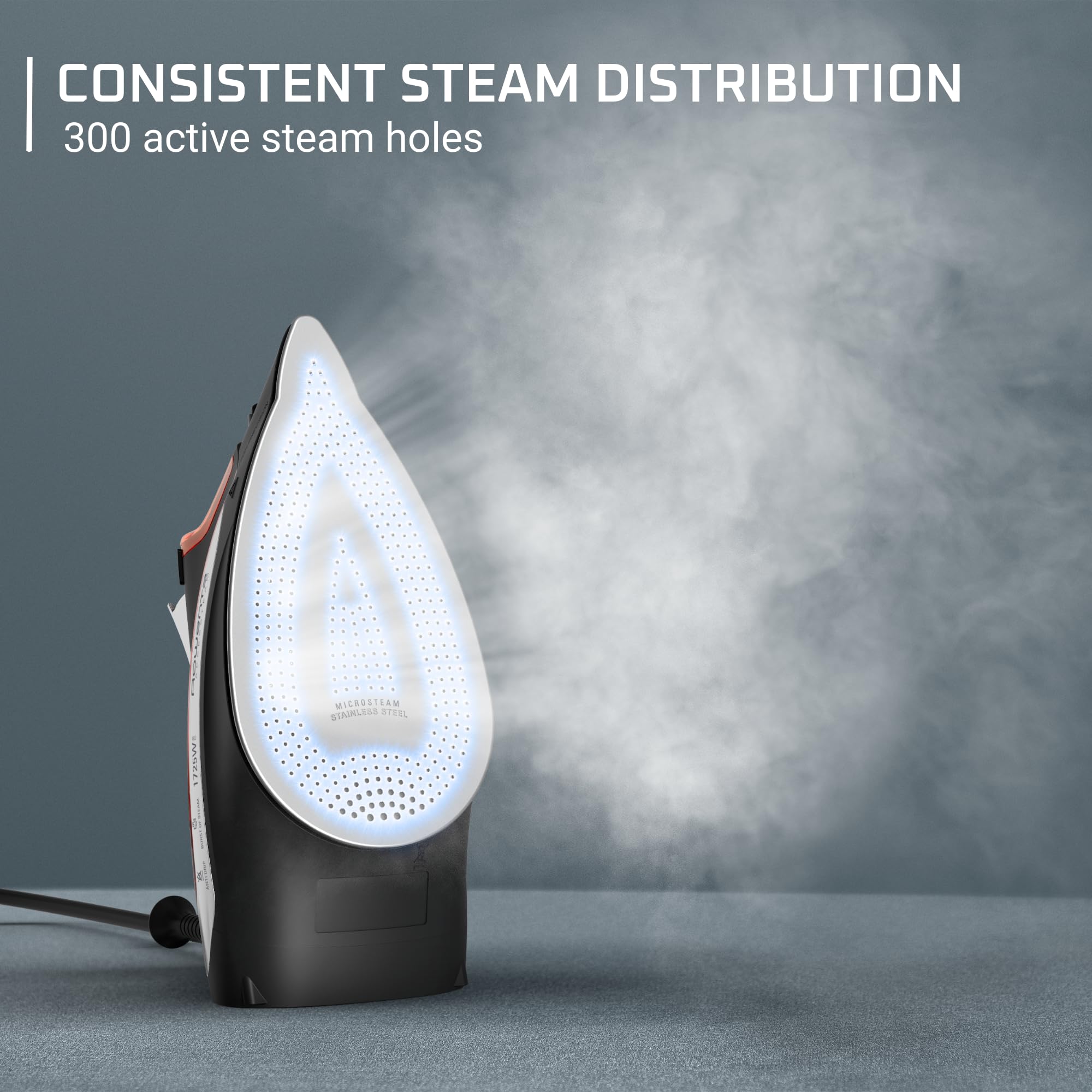 Rowenta Access Steam Iron's stainless steel soleplate delivers smooth glide.