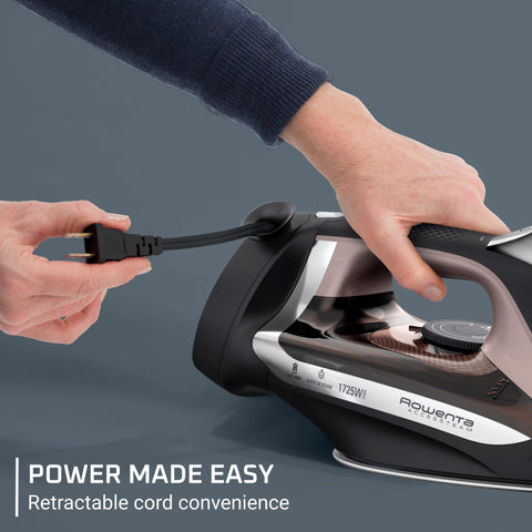 Rowenta AccessSteam Cordreel auto-off safety feature in action.
