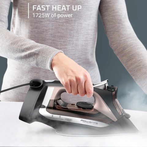 Rowenta AccessSteam Cordreel retractable cord enables safer, neater storage.