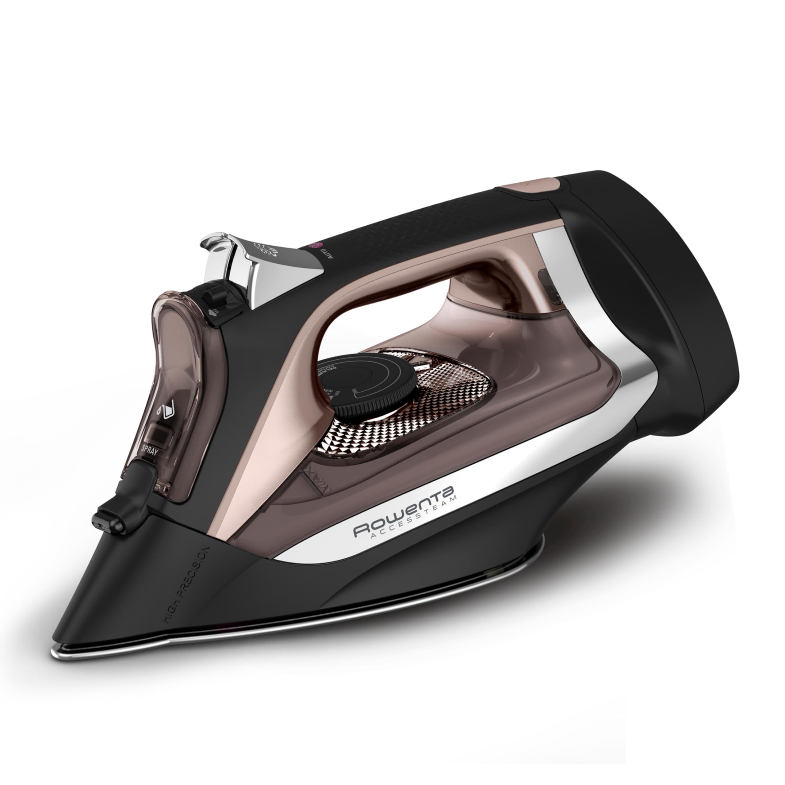 Rowenta AccessSteam Cordreel top view highlights ergonomic design for easier ironing sessions.