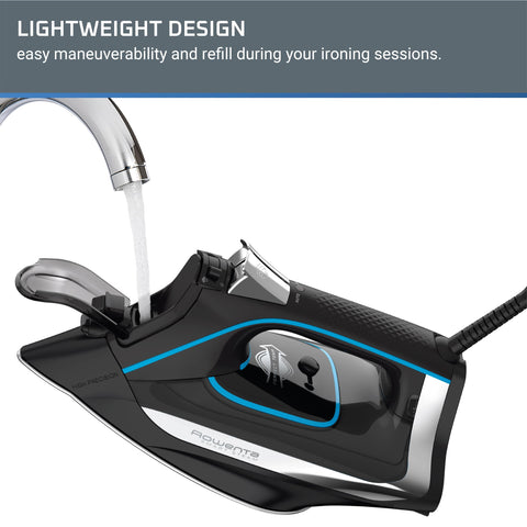 Black Rowenta iron designed for durable, everyday use.