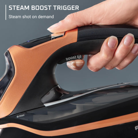 Rowenta Black Copper finish combines premium style with durable performance.