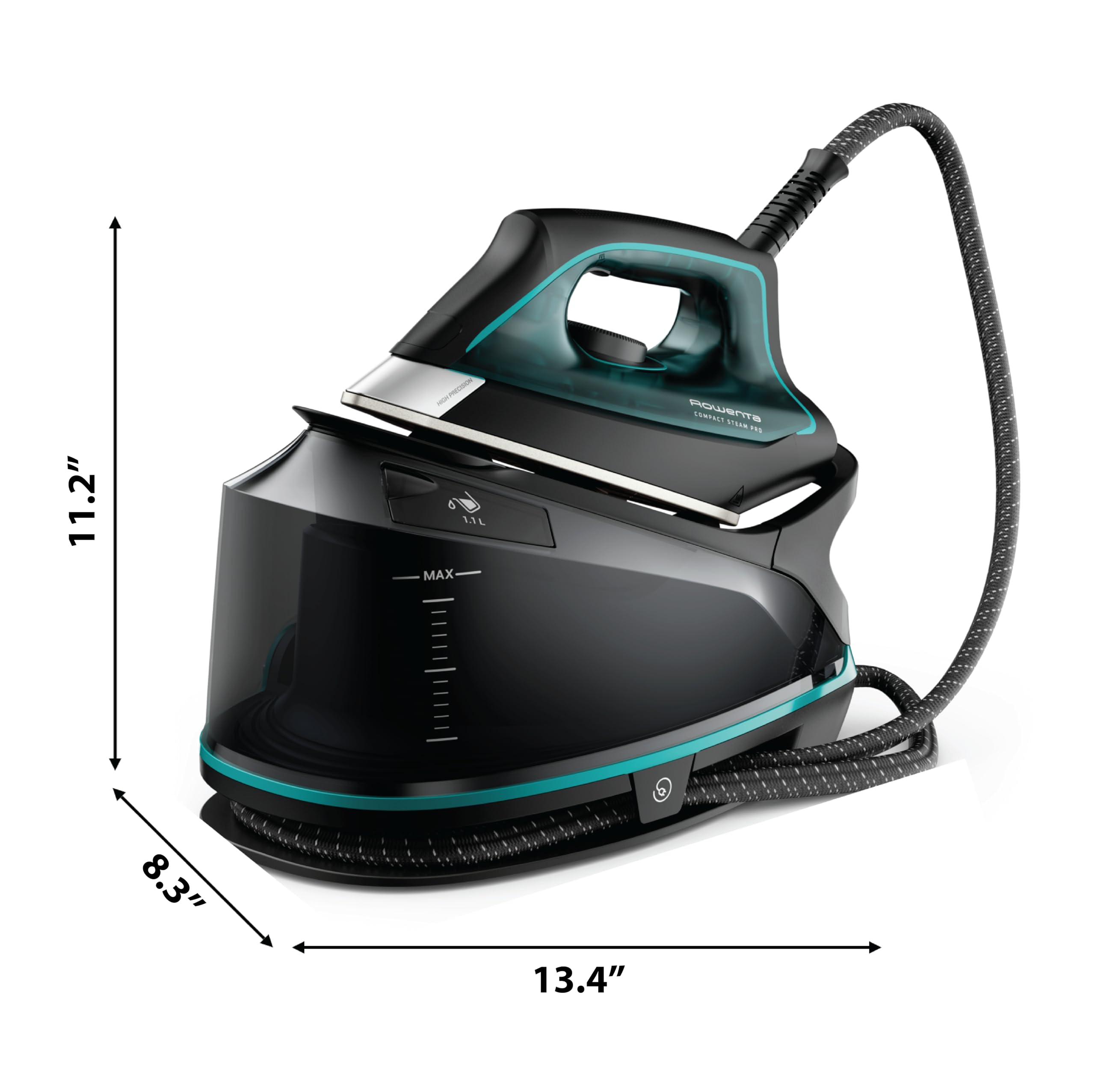 Rowenta DG7626 ergonomic handle aids comfortable ironing sessions.