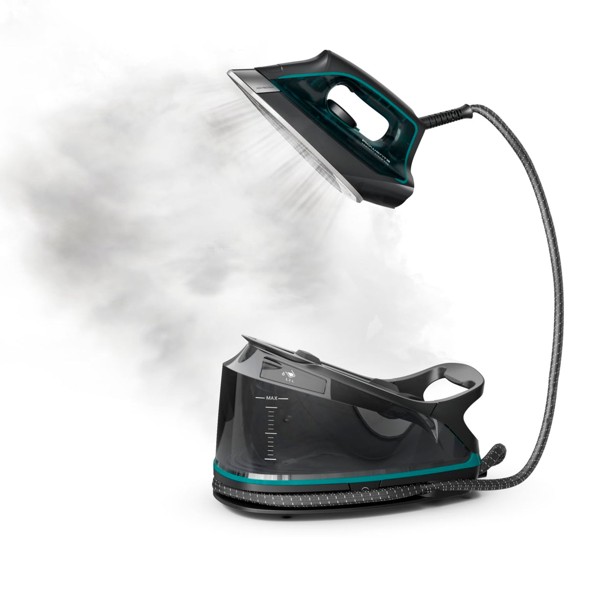 Rowenta DG7626 steam iron high-pressure system for fast wrinkle removal.