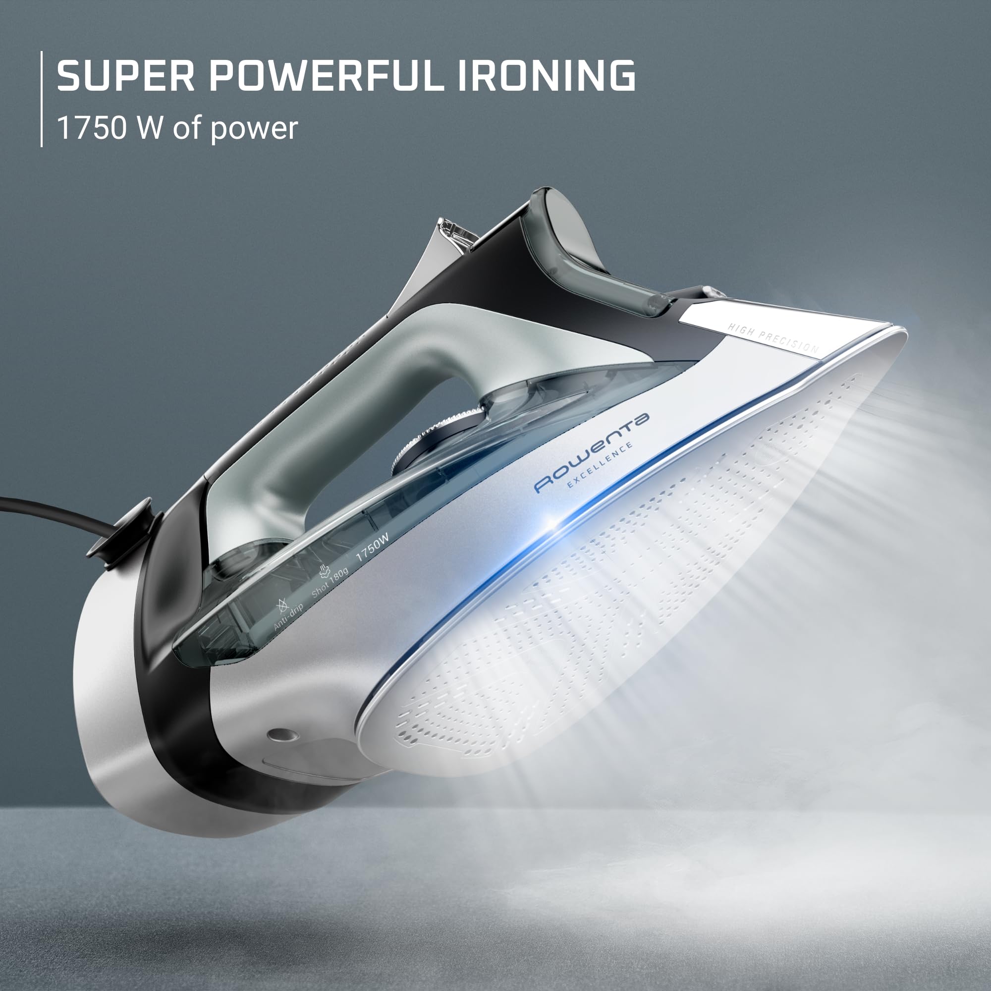 Rowenta Focus Excellence retractable cord keeps ironing neat and portable